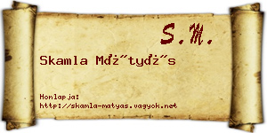 Skamla Mátyás névjegykártya